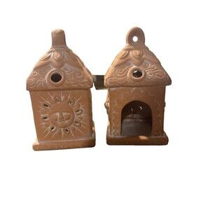 Celestial Terra Cotta Tea Light Holder Party Lite Home Decor